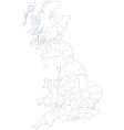 Uk map counties vector image