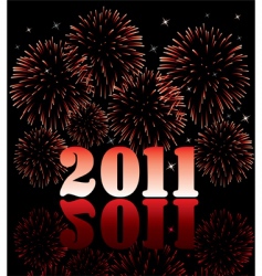 2011 numbers with fireworks vector image