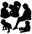 Child's silhouettes vector image