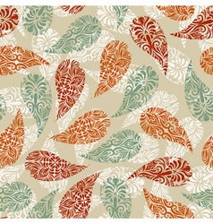 Paisley vintage seamless floral pattern vector image