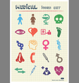 Medical and human web icons set vector image