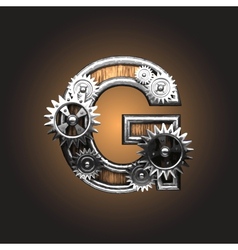 Metal figure with gearwheels vector image
