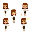 Set of funny cartoon businesswoman vector image