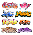 Graffiti collection vector image