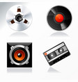 Sound mastering objects icon set vector image