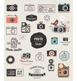 Photographer cameras photo studio icons set vector image
