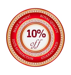 Label on 10 percent discount vector image