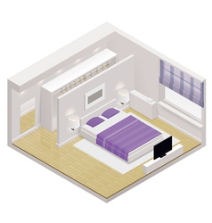 Isometric bedroom icon vector image
