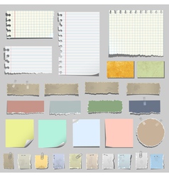 Set of various notes paper vector image