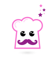 Chef pink hat mascot isolated on white vector image