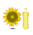 Sunflower bottle and oil vector image