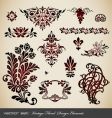 set vintage floral elements vector image