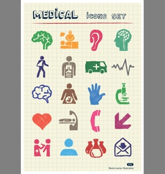 Medical and human web icons set vector image