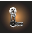 Metal figure with gearwheels vector image