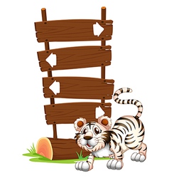 Cartoon Siberian Tiger Signboards vector image