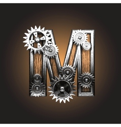 Metal figure with gearwheels vector image