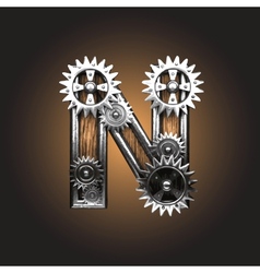 Metal figure with gearwheels vector image