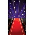 Background with red carpet and stars vector image