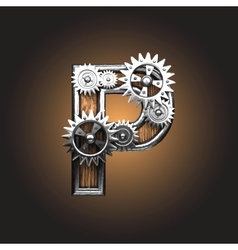 Metal figure with gearwheels vector image