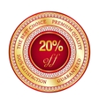 Label on 20 percent discount vector image