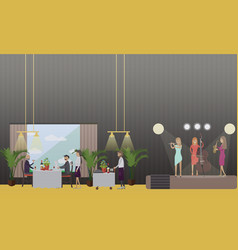 Musicians in restaurant in Musicians in restaurant in vector image