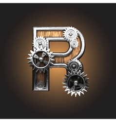 Metal figure with gearwheels vector image