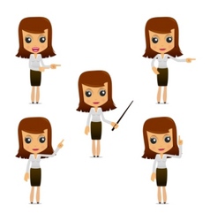 Set of funny cartoon businesswoman vector image