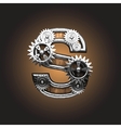 Metal figure with gearwheels vector image