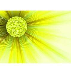 Yellow disco ball background vector image