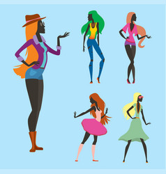 Fashion look girl silhouette beautiful girl woman Fashion look girl silhouette beautiful girl woman vector image