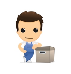 Funny cartoon mechanic vector image
