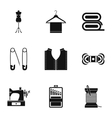 Range of tools for dressmakers icons set vector image