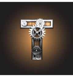 Metal figure with gearwheels vector image