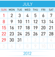 July calendar vector image