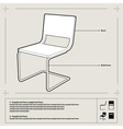 Chair blueprint background vector image