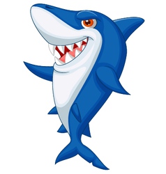 Cute shark cartoon vector image