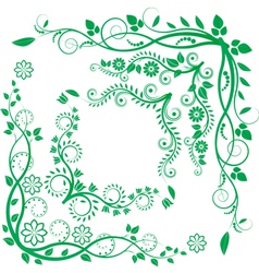 Floral corners vector image