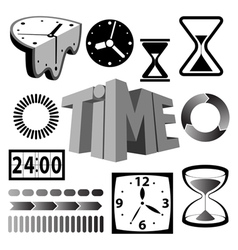 Time icons and signs vector image