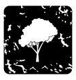 Tree with fluffy crown icon grunge style Tree with fluffy crown icon grunge style vector image