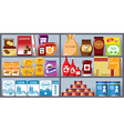 Collection of supermarket items vector image