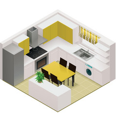 Isometric kitchen icon vector image