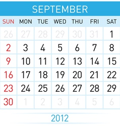 September calendar vector image