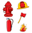 Fireman equipment vector image