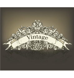 Vintage floral with scroll vector image