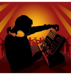 Dj in action vector image