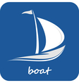 Sailing boat white sailboat on the blue water yach vector image