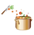 Cooking soup with vegetables vector image