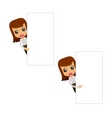 Set of funny cartoon businesswoman vector image