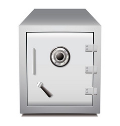 Silver secure metal money or valuables dial safe vector image