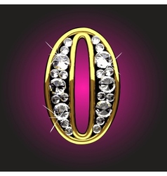 Golden figure with diamonds vector image